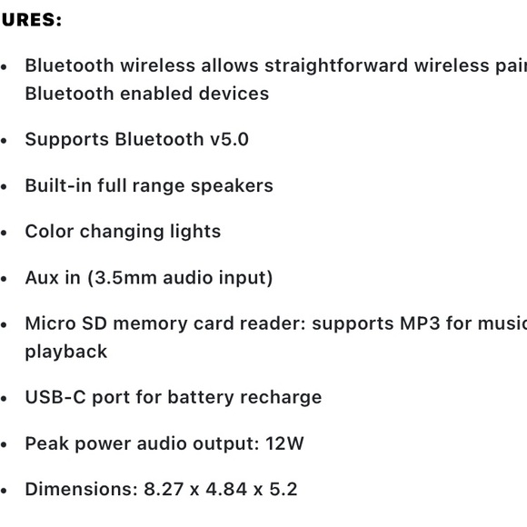 iLIVE Retro  Elegant Black Bluetooth Speaker with Color Changing lights❤️🌺 - Picture 9 of 10